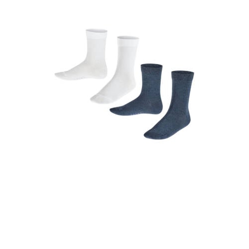FALKE sokken - set van 2 wit en blauw afbeelding