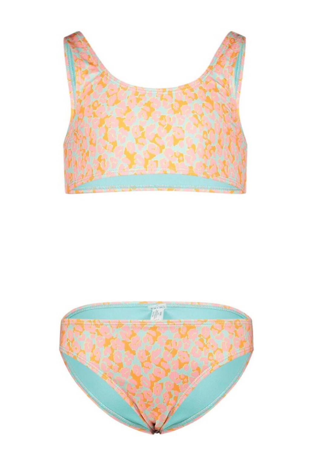 Shiwi crop bikini oranje/roze/turquoise wehkamp