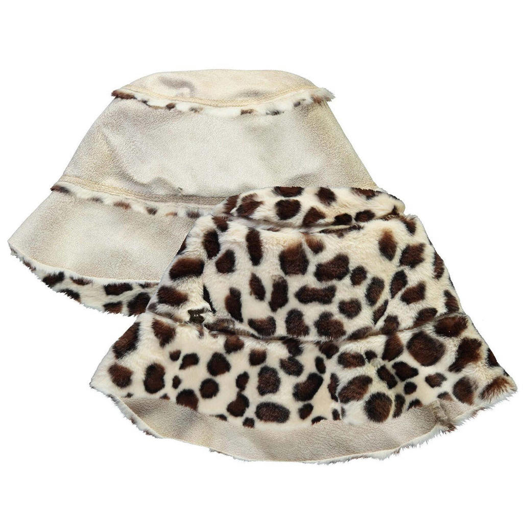 Street called Madison reversible imitatiebont muts bruin/ecru