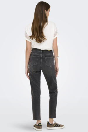 high waist cropped straight leg jeans ONLEMILY grijs