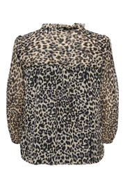 thumbnail: ONLY semi-transparante blouse ONLDITSY met dierenprint en ruches zwart