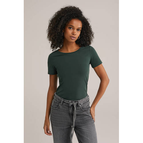 WE Fashion T-shirt donkergroen afbeelding