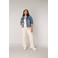 Base Level Curvy spijkerjasje Yamila met stretch mid blue