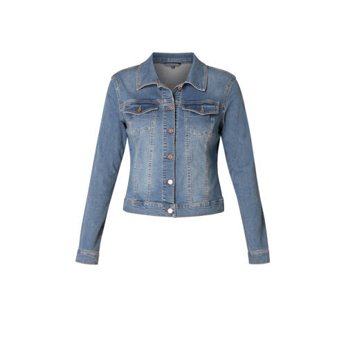 Base Level Curvy spijkerjasje Yamila met stretch mid blue afbeelding
