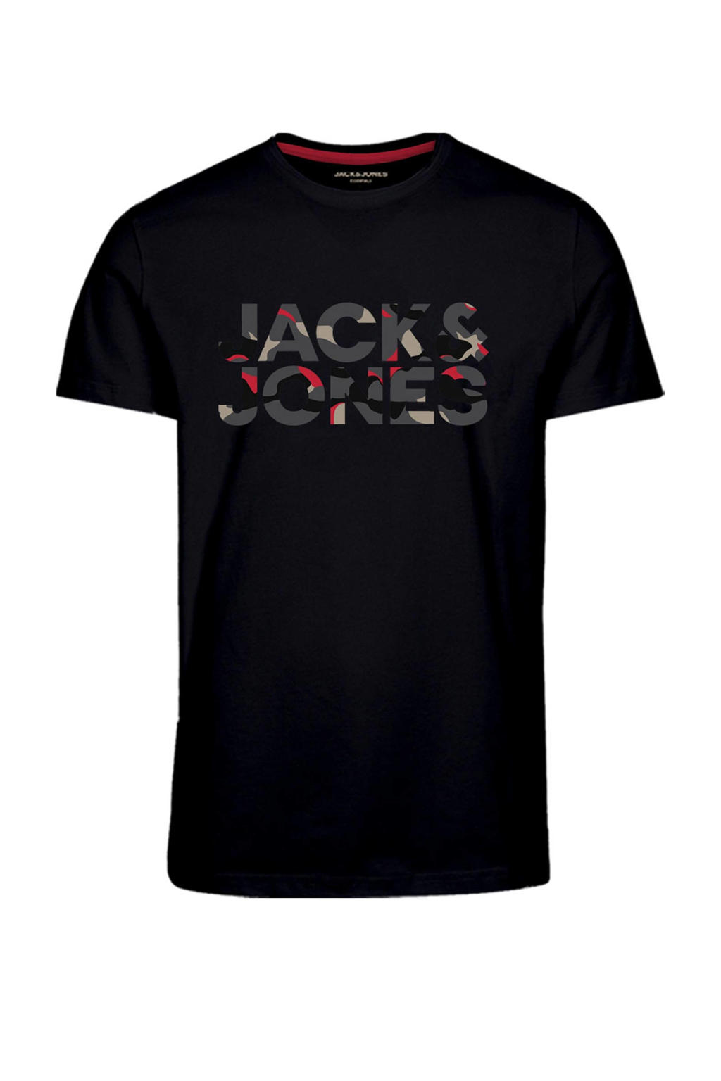 JACK & JONES T-shirt met logo zwart