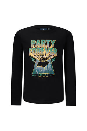 longsleeve Christa met printopdruk zwart