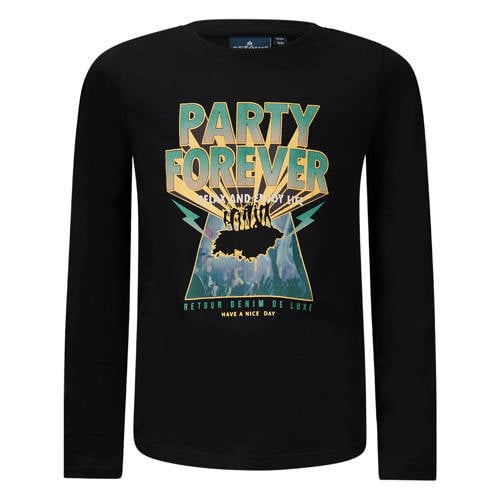 Retour Jeans longsleeve Christa met printopdruk zwart afbeelding
