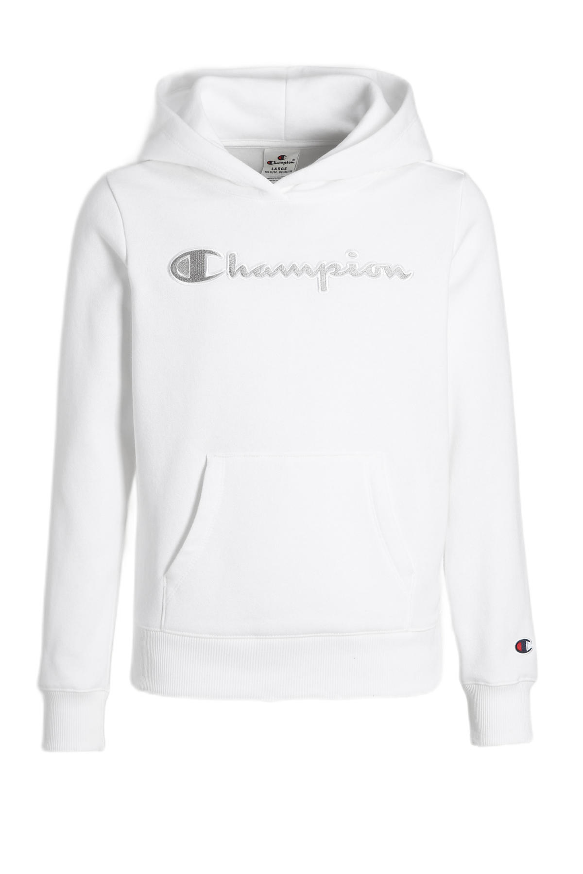 Ga op pad Bandiet Okkernoot Champion hoodie met logo wit | wehkamp