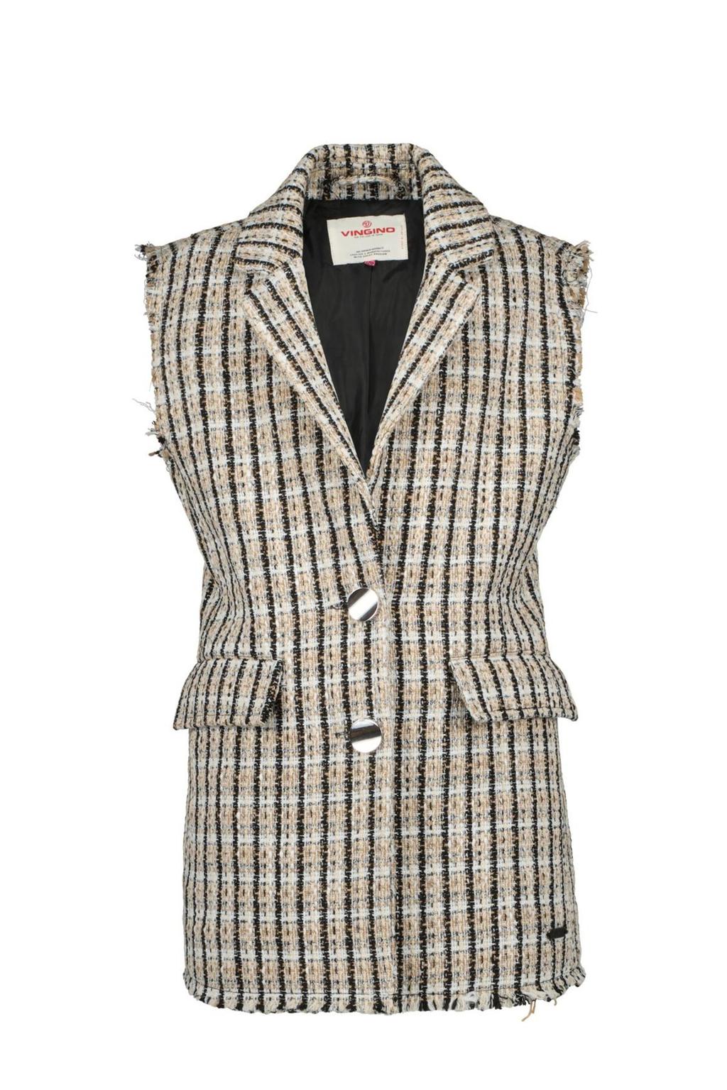 vingino-geruit-gilet-tajra-zwart-beige-wehkamp