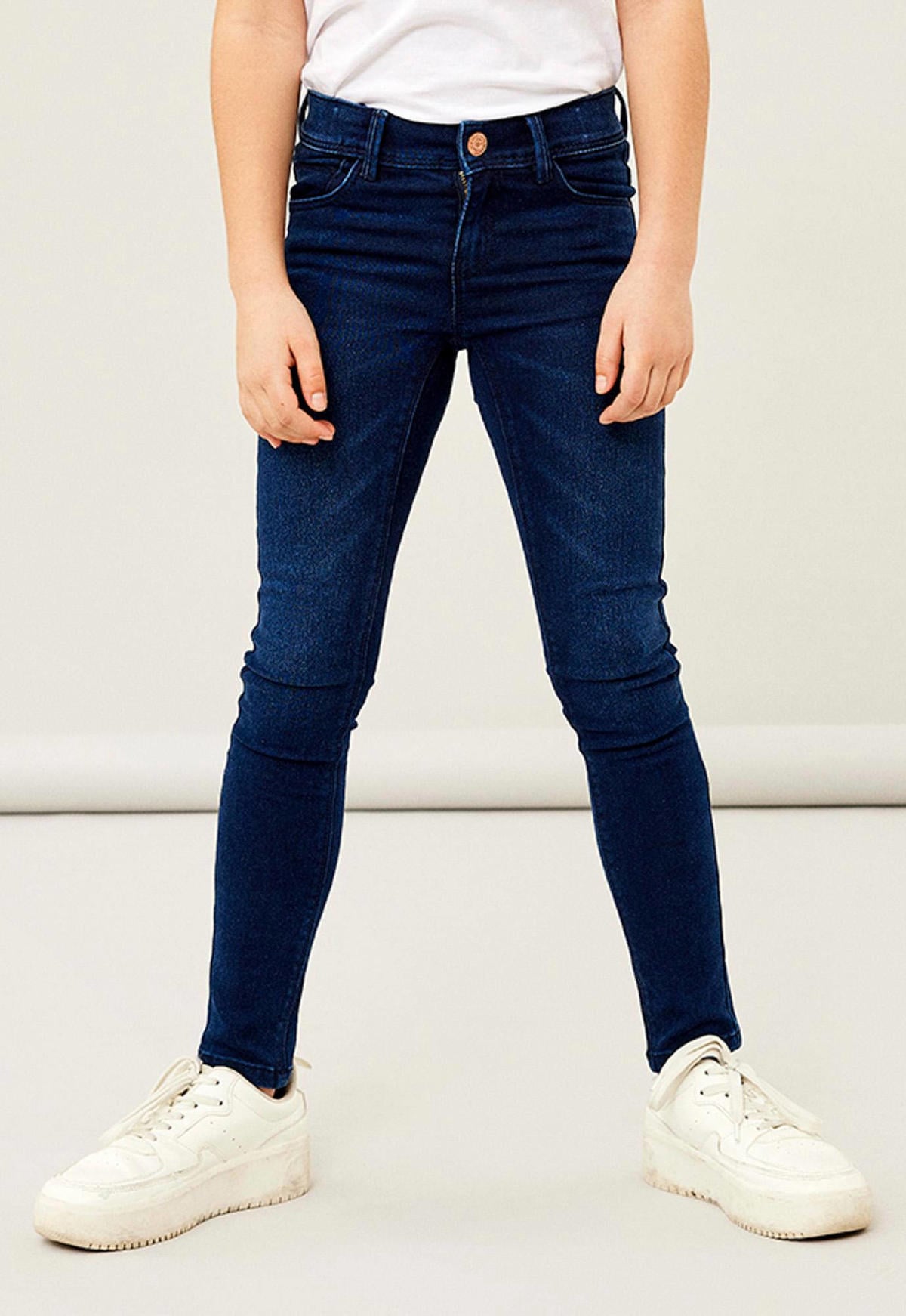 NAME IT NKFPOLLY Skinny Jeans 9214-IC 2P PB - Jeans Sottili E Comodi Per Bambini, Vestibilità Moderna