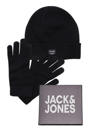 giftbox muts + handschoenen JACBEANIE zwart