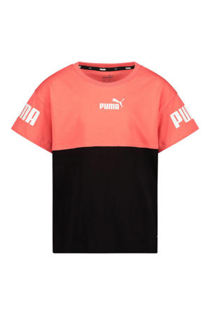 T-shirt met logo roze/zwart