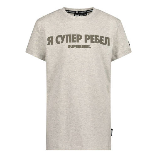 SuperRebel T-shirt van biologisch katoen grijs melange