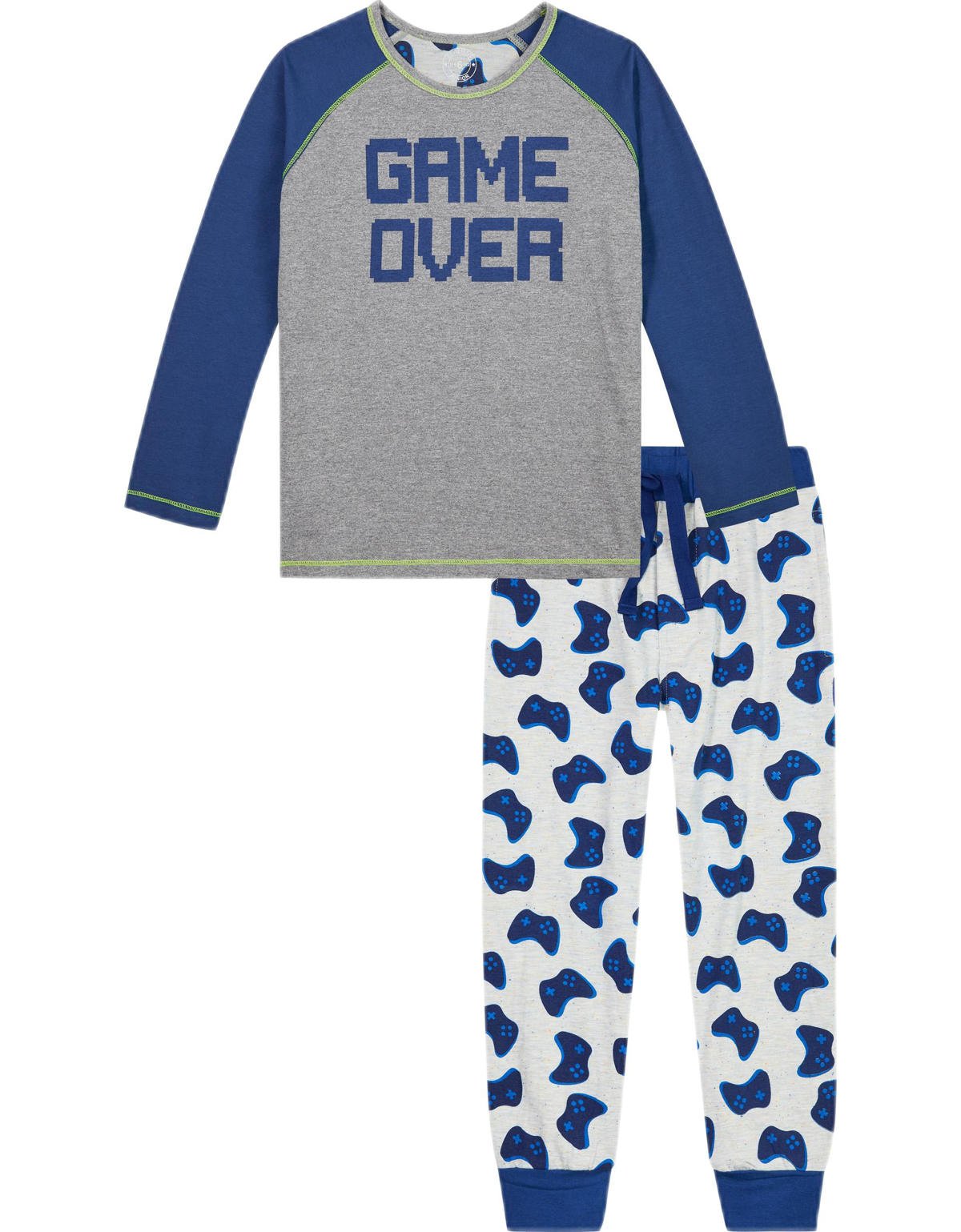 Spuug uit tent kalkoen Claesen's pyjama met printopdruk grijs/blauw | wehkamp