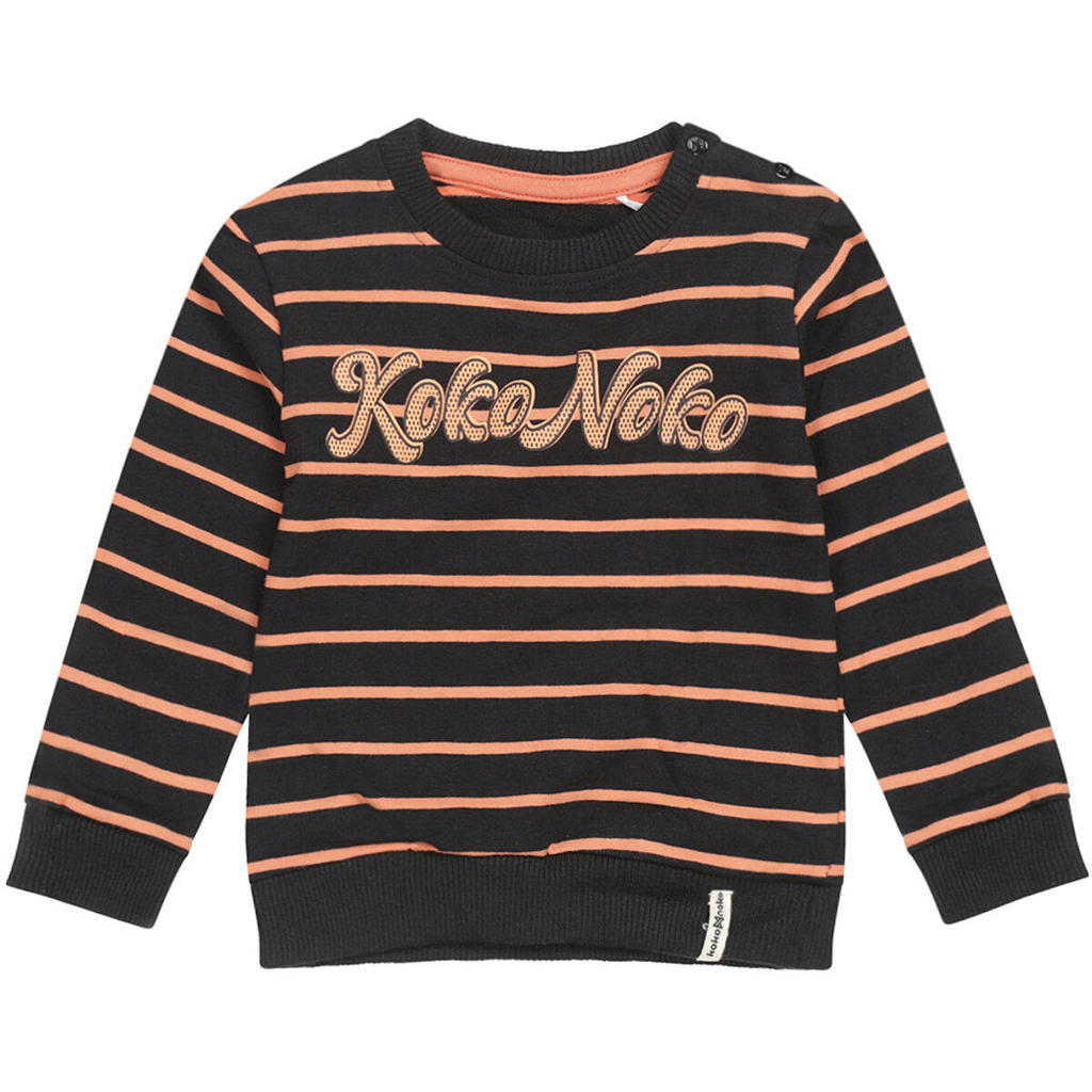 Koko Noko gestreepte sweater zwart/bruin