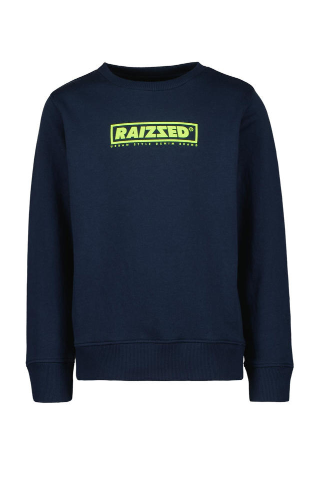 Raizzed sweater met logo donkerblauw wehkamp