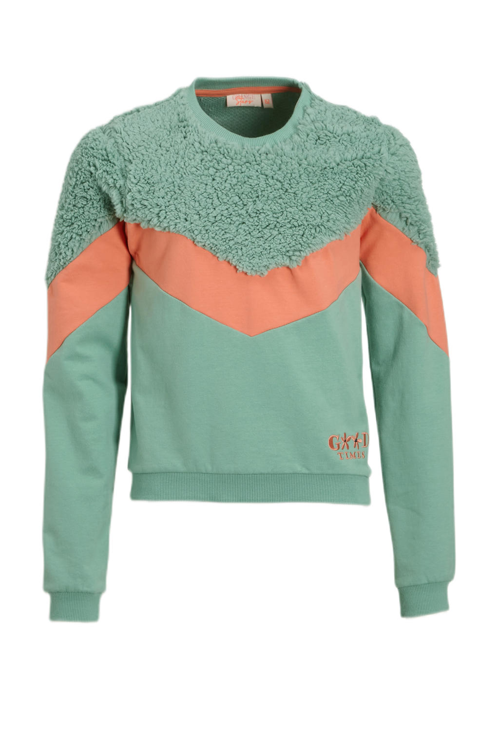 Orange Stars sweater groen/oranje | wehkamp