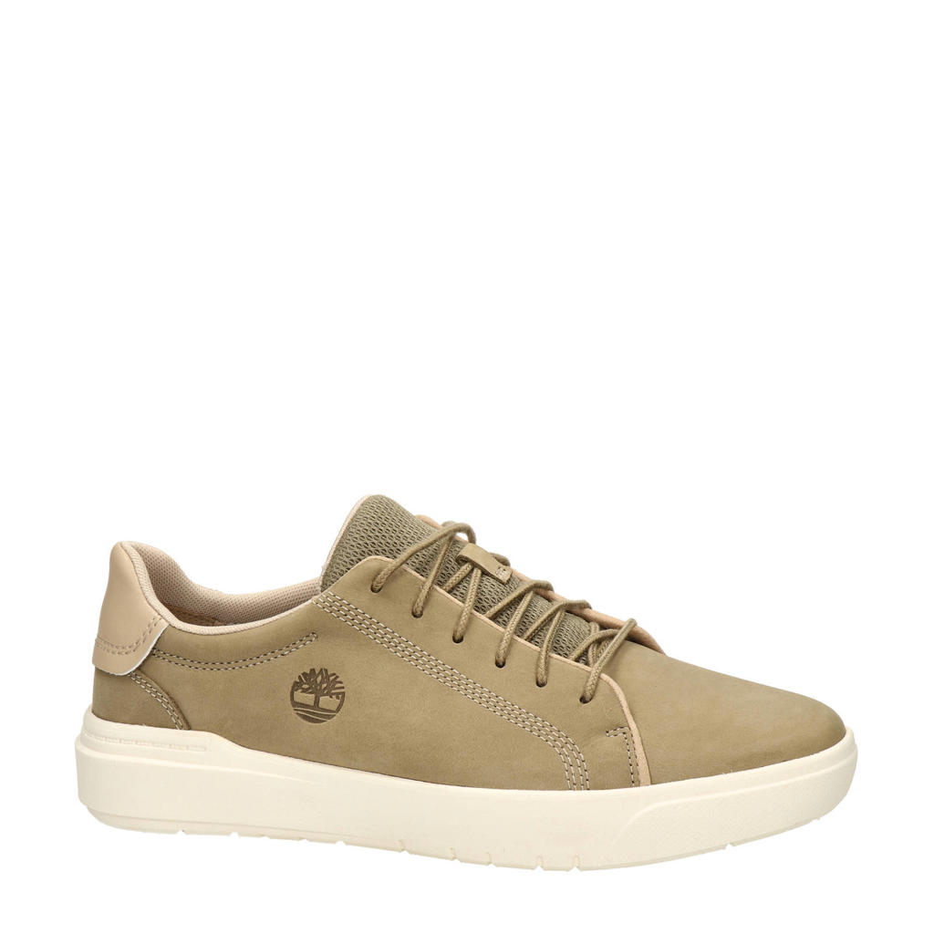 Beige heren Timberland nubuck sneakers met veters