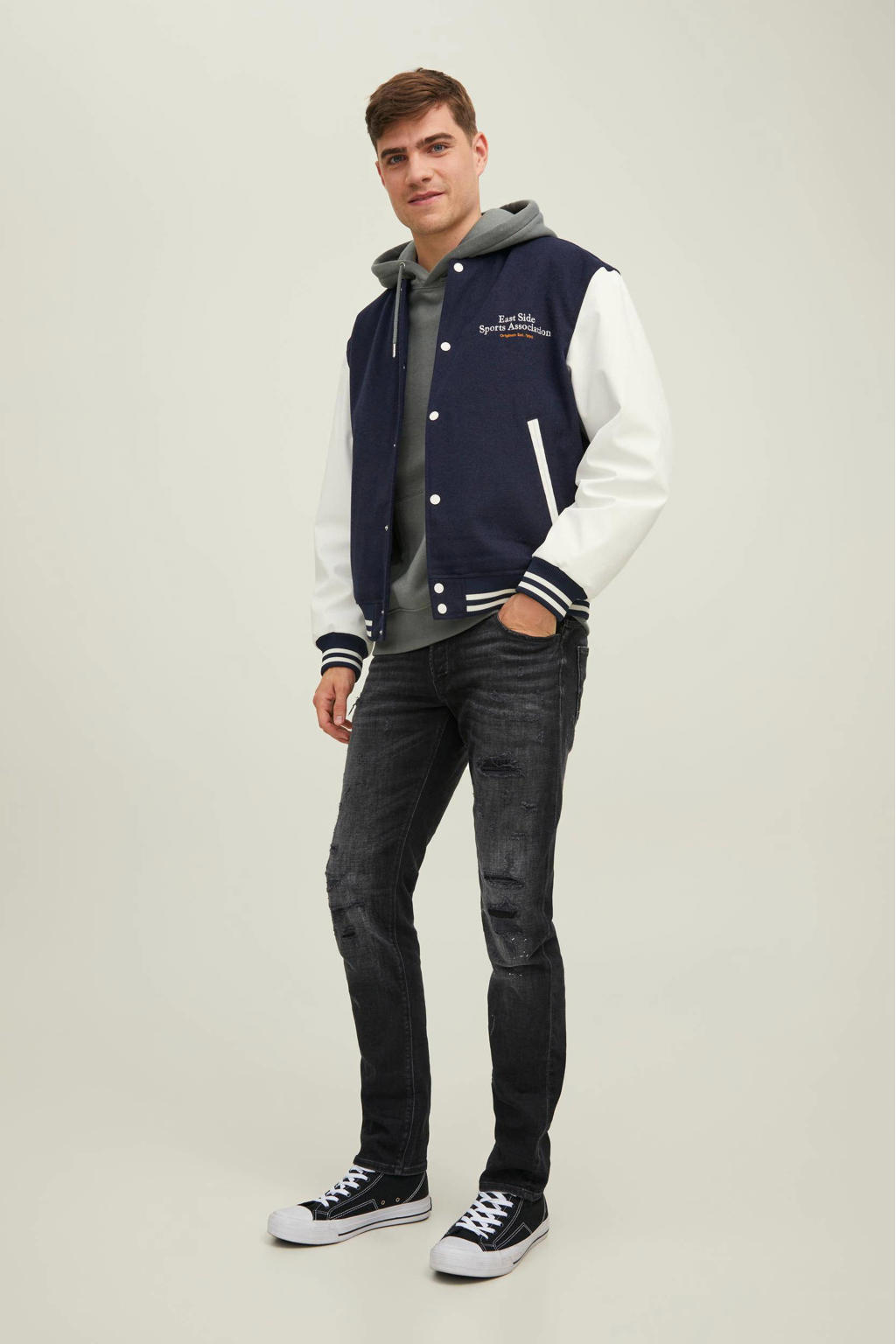 Jeans Uomo Jack & Jones Slim Fit Grigio - 79% Cotone, 2% Elastan, Vestibilità Confortevole - 6