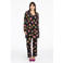 YOEK Travelstof gebloemde blouse zwart