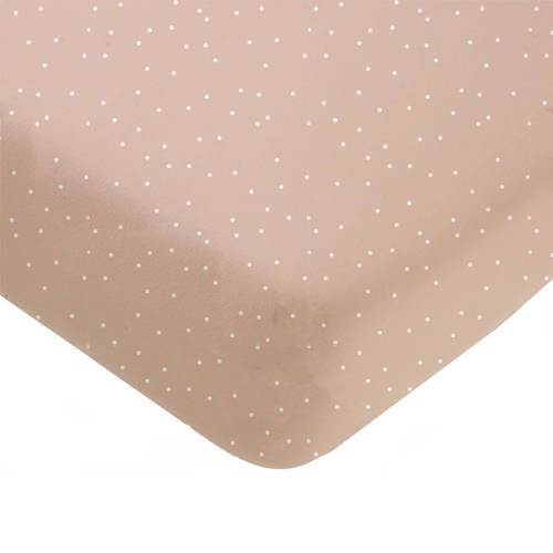 Mies & Co katoen Adorable Dots baby wieg hoeslaken 40x80 cm roze/wit afbeelding