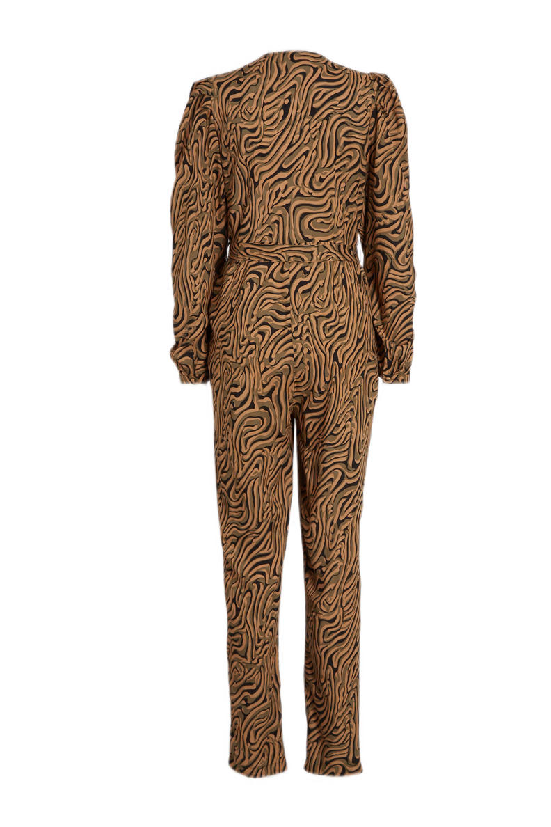 Lofty Manner jumpsuit met all over print bruin, groen wehkamp