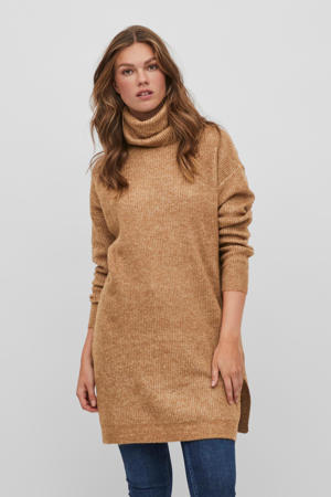 jurk VICILIA van gerecycled polyester camel
