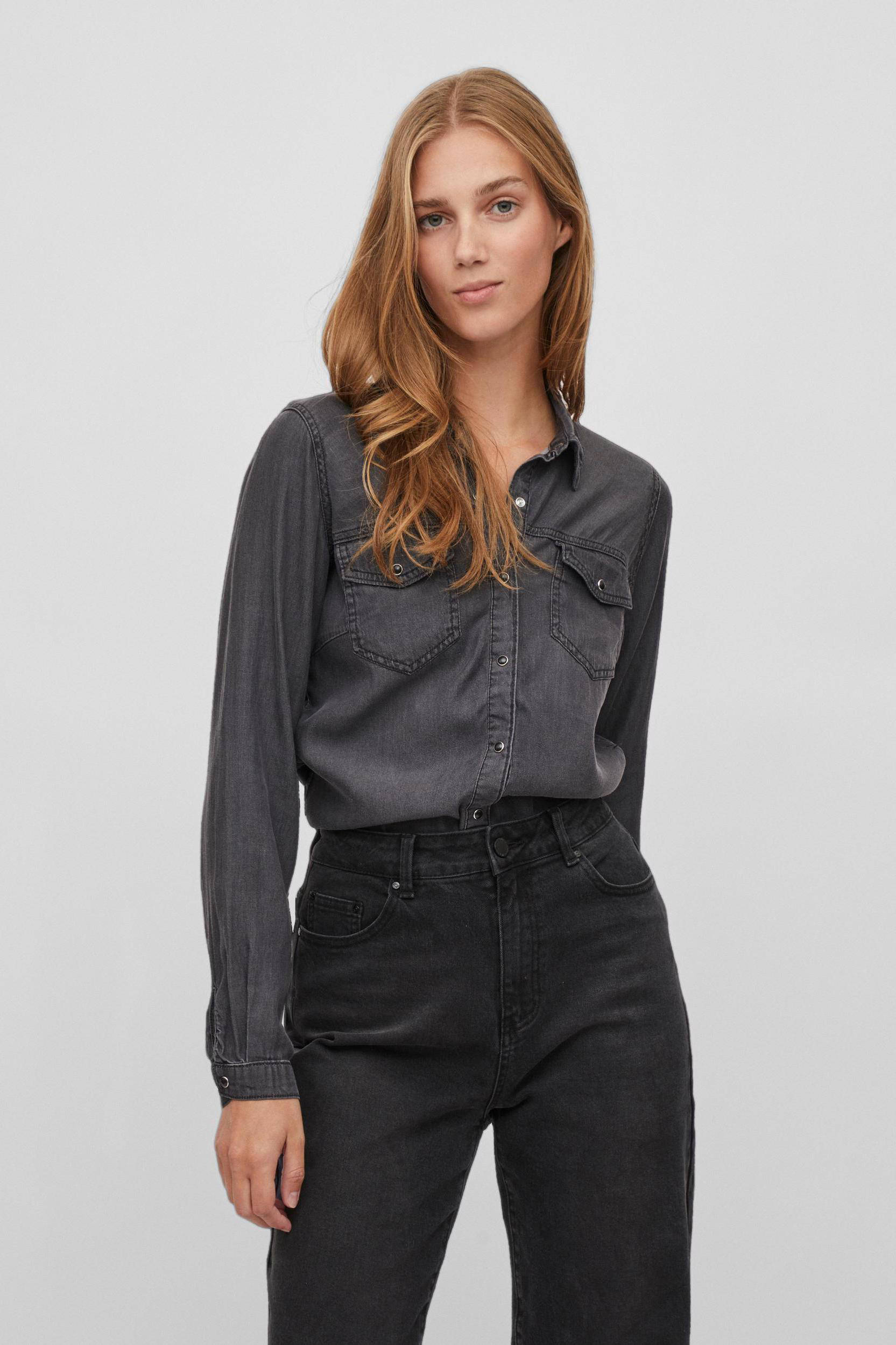 Victoriaanse zwarte blouse in zwart katoen Kleding Dameskleding Tops & T-shirts Blouses 