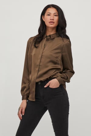 blouse VIELLETTE van gerecycled polyester bruin