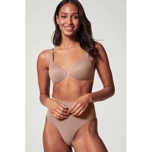 SPANX Ecocare Seamless Shaping seamless medium corrigerende string donkerbeige afbeelding