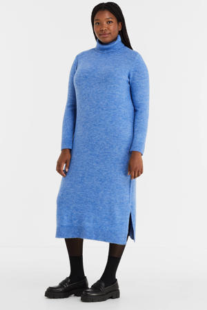jurk PCJULIANA van gerecycled polyester blauw