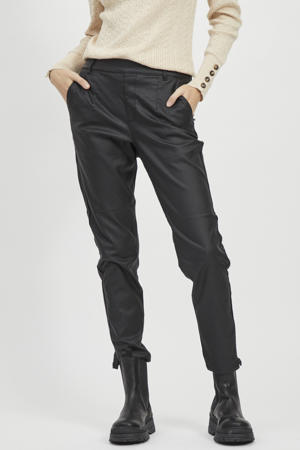coated loose fit broek OBJBELLE zwart