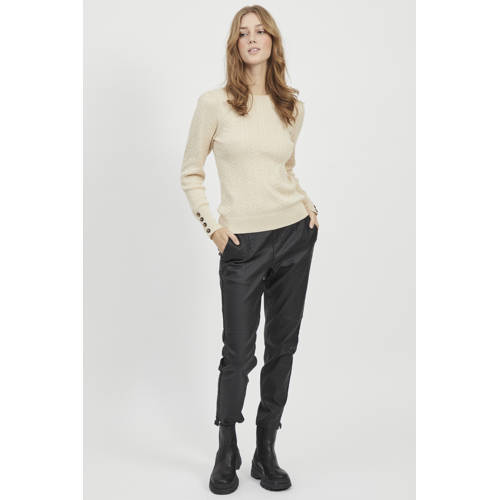 OBJECT coated loose fit broek OBJBELLE zwart afbeelding