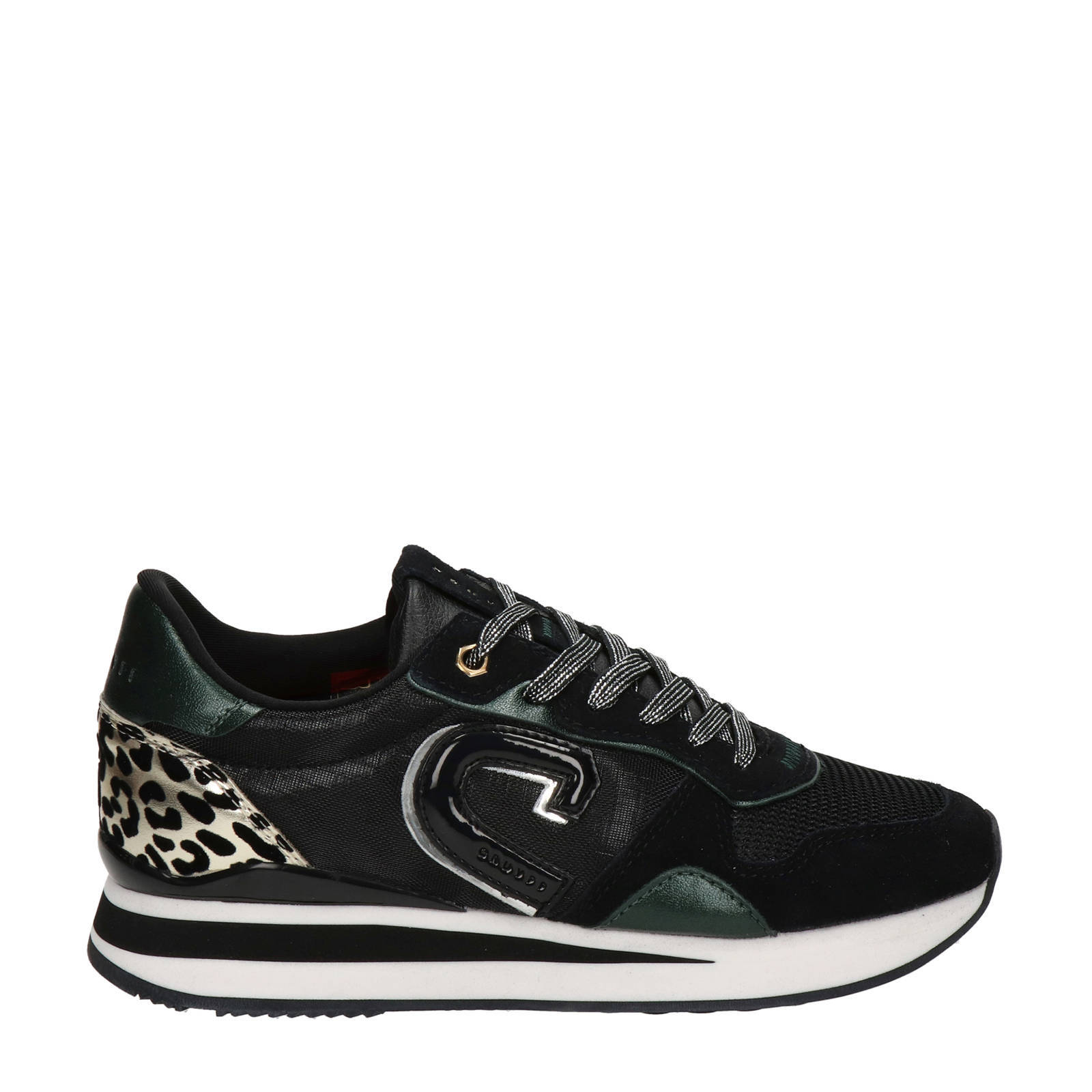 Cruyff Parkrunner Lux leren sneakers met panterprint zwart wehkamp