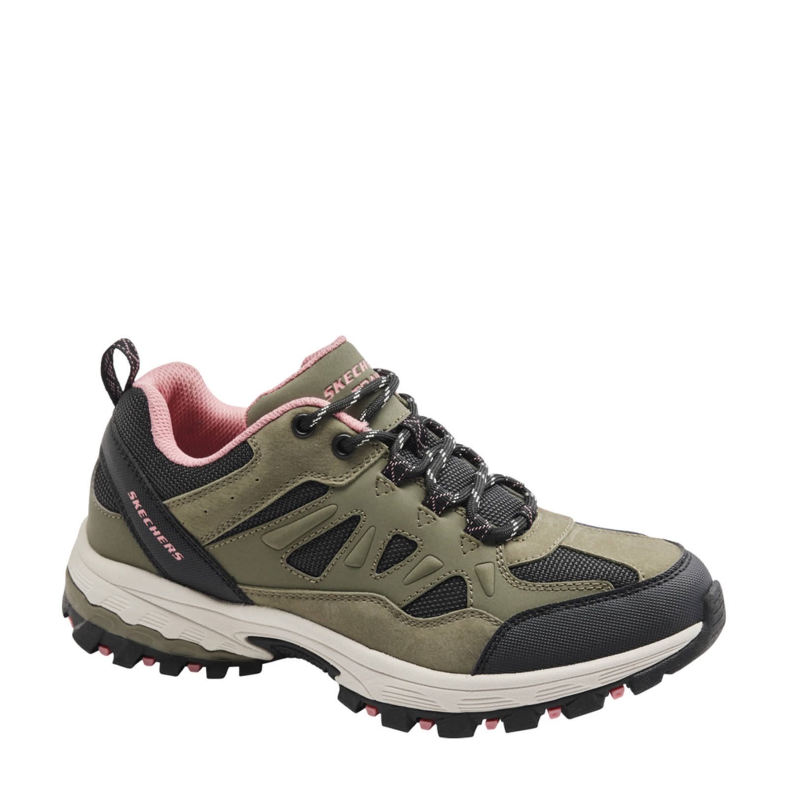 Skechers wandelschoenen olijfgroen/zwart | wehkamp