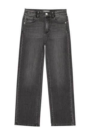 high waist straight leg jeans grijs