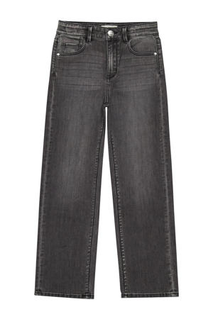 high waist straight leg jeans grijs