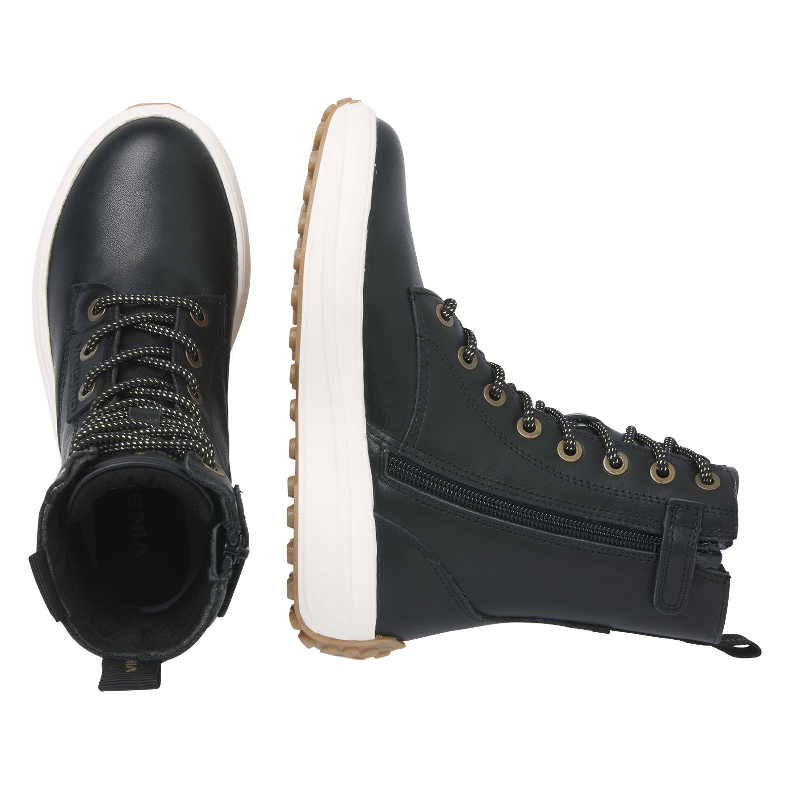 Vingino leren laarzen zwart | wehkamp