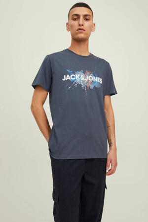 regular fit T-shirt met printopdruk ombre blue
