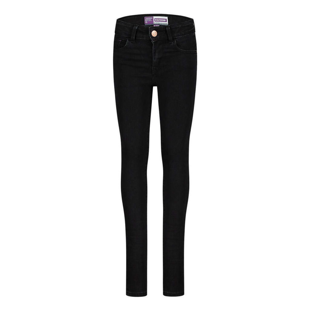Zwarte meisjes Raizzed high waist skinny jeans Chelsea van stretchdenim met rits- en knoopsluiting en effen