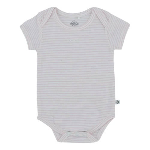 Born by Kiddo United gestreepte romper wit/lila afbeelding