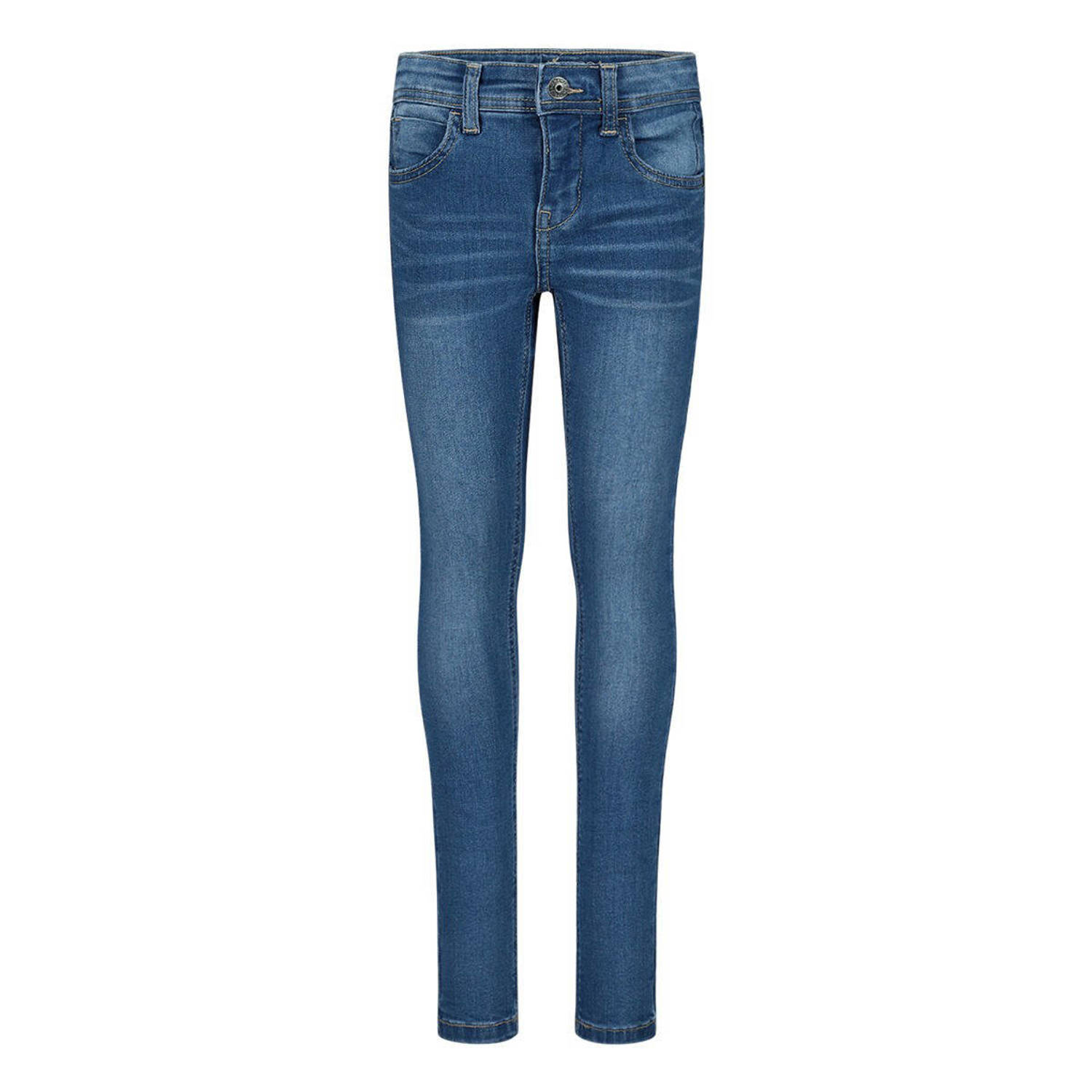 Name it skinny jeans NKMPETE medium blue denim Blauw Jongens Stretchdenim 80