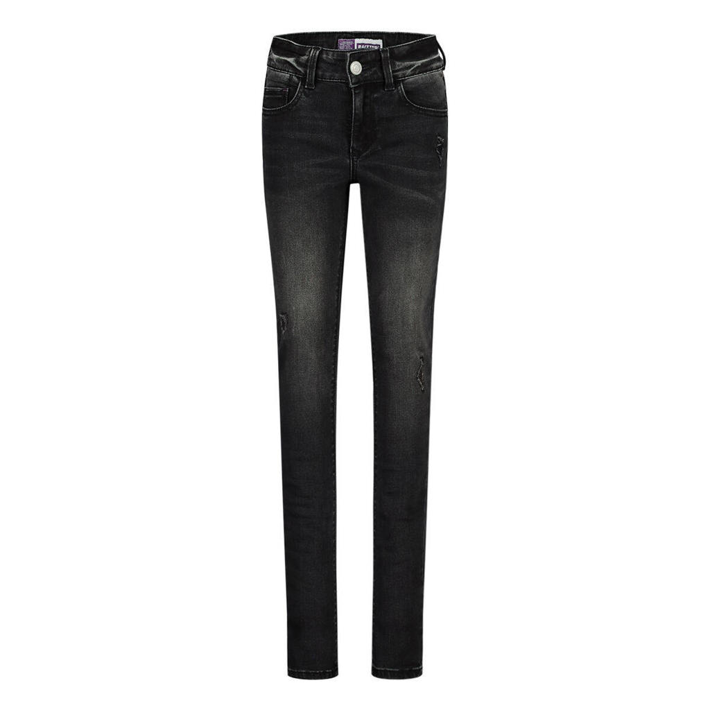 Zwarte meisjes Raizzed high waist skinny jeans Chelsea van stretchdenim met rits- en knoopsluiting en effen