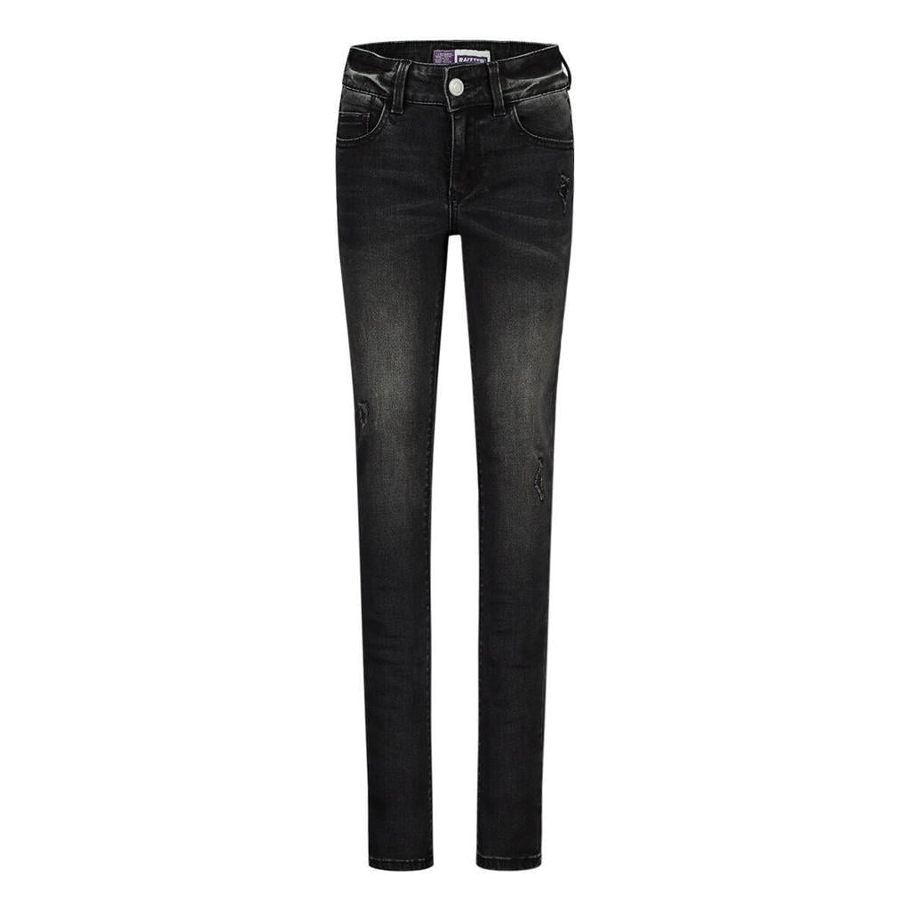 Zwarte meisjes Raizzed high waist skinny jeans Chelsea van stretchdenim met rits- en knoopsluiting en effen