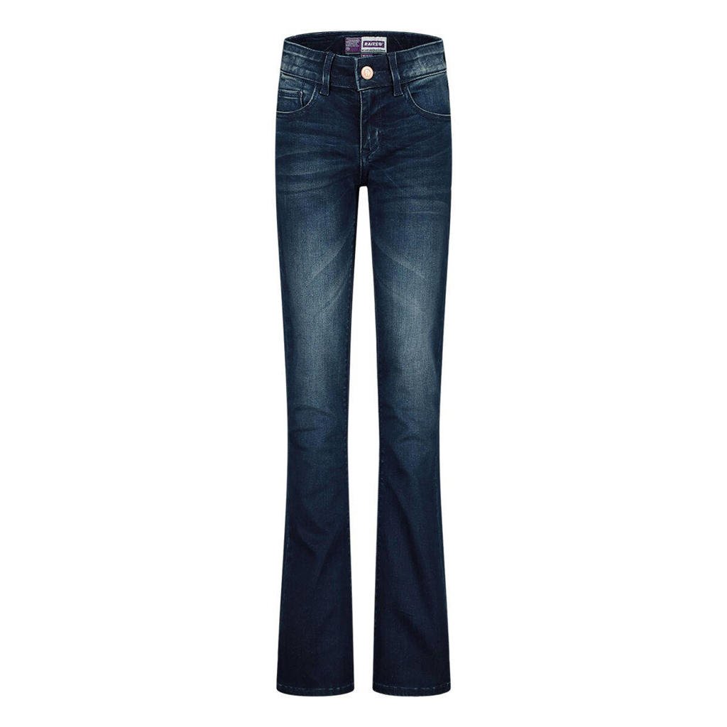 Dark blue denim meisjes Raizzed flared jeans van stretchdenim met regular waist en rits- en knoopsluiting