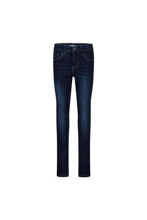 skinny jeans NKMPETE met visgraat dark blue denim