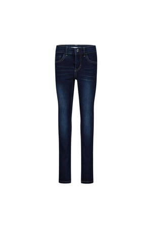 skinny jeans NKMPETE met visgraat dark blue denim