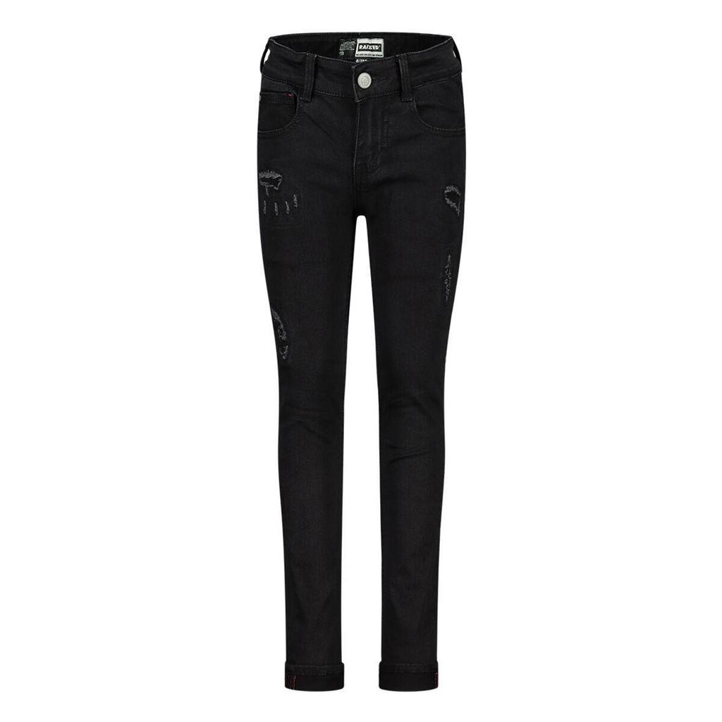 Black denim jongens Raizzed skinny jeans van stretchdenim met regular waist, rits- en knoopsluiting en effen