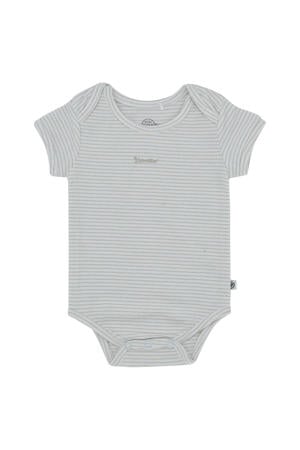 gestreepte newborn romper zand