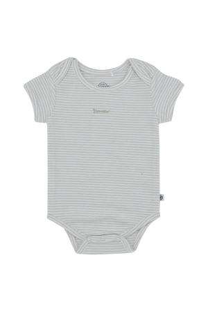 gestreepte newborn romper zand